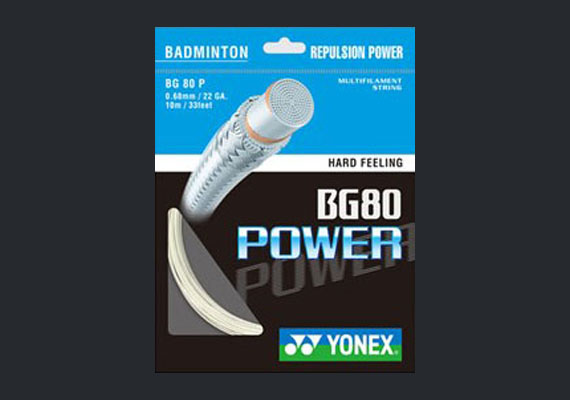 Yonex BG80 Power -  Yonex combines their original tension-retaining braided oval Vectran and high-intensity nylon multi-filament to provide a solid feeling and powerful smash. String of choice for former #1 ranked Peter Gade. Price includes string and labor.